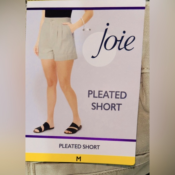 Joie size XS & M NWT beige khaki pleated shorts w/2 front pockets/2 rear pockets - Picture 4 of 5